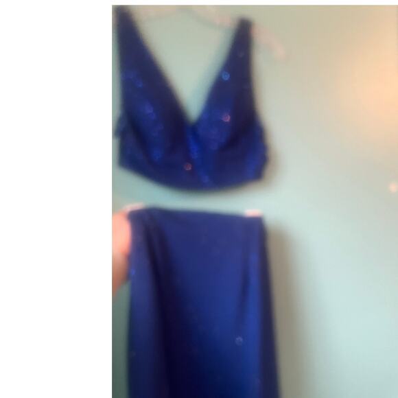 Sherri Hill Prom Hoco Dress Formal Gown Sequins Royal Blue Size 6 Bedazzled - Picture 13 of 14